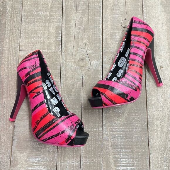 Abbey Dawn Zip It Peep Toe Platform Heel - Picture 6 of 6